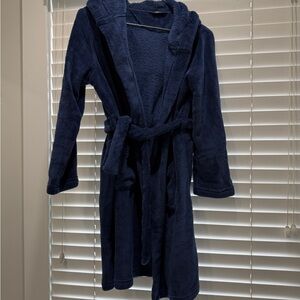 Lands' End Navy Plush Robe